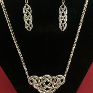 Brighton NWOT Interlock Necklace & Earrings